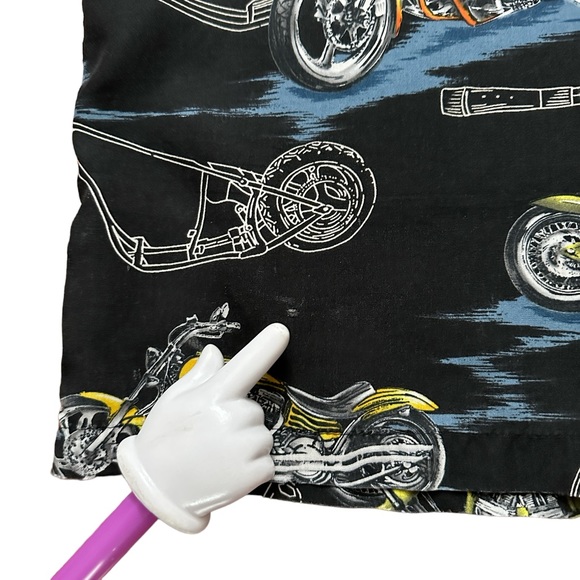 Paradise Found Shirt Mens Size 2XL Hawaiian Rayon Black Bike Motorcycle Print - Picture 3 of 8